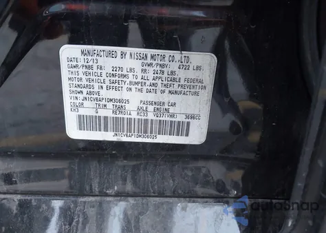 2013 Infiniti G37 Journey z USA, uszkodzony, nr VIN JN1CV6AP1DM306025